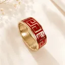 Greek Key Red Enamel Bracelet