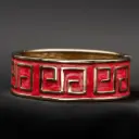 Greek Key Red Enamel Bangle 