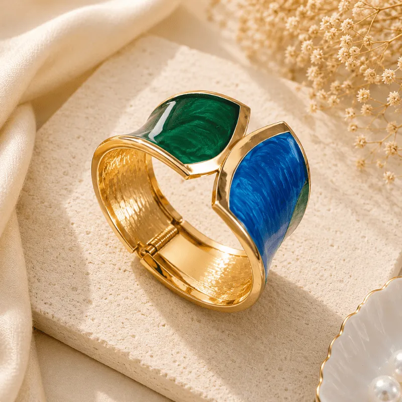 Anti Tarnish Kada Bracelet Blue & Green