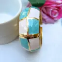 White & Turquoise Raised Bracelet