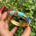 Anti-Tarnish Blue Ombre Textured Enamel Kada