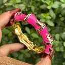 Anti-Tarnish Pink Bamboo Style Kada