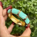 Anti-Tarnish Seafoam Bamboo Style Kada
