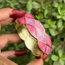 Anti-Tarnish Pink Diamond Pattern Kada