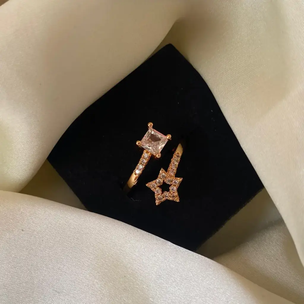[MJ-192] DC Jewelry Twinkle Duo Ring – Star & Square