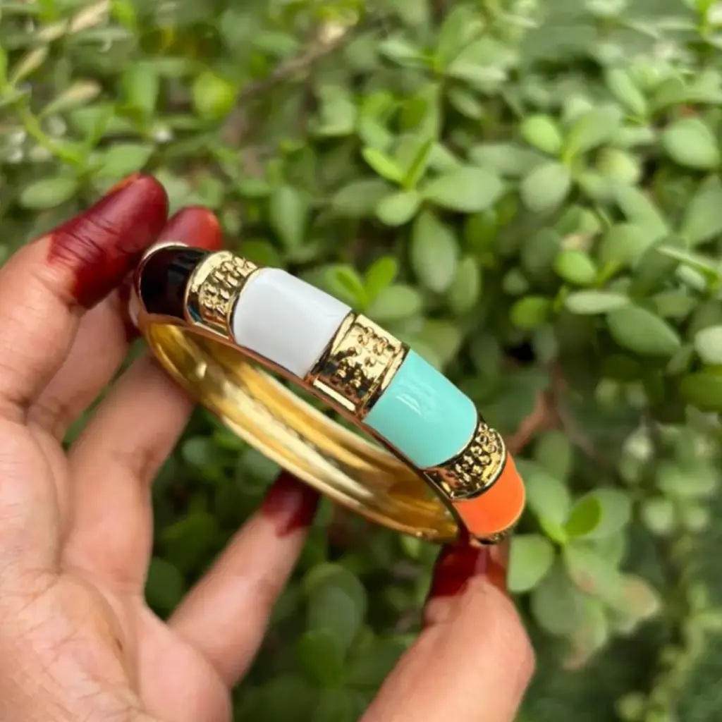 Multi-Color Enamel Anti-Tarnish Designer Kada
