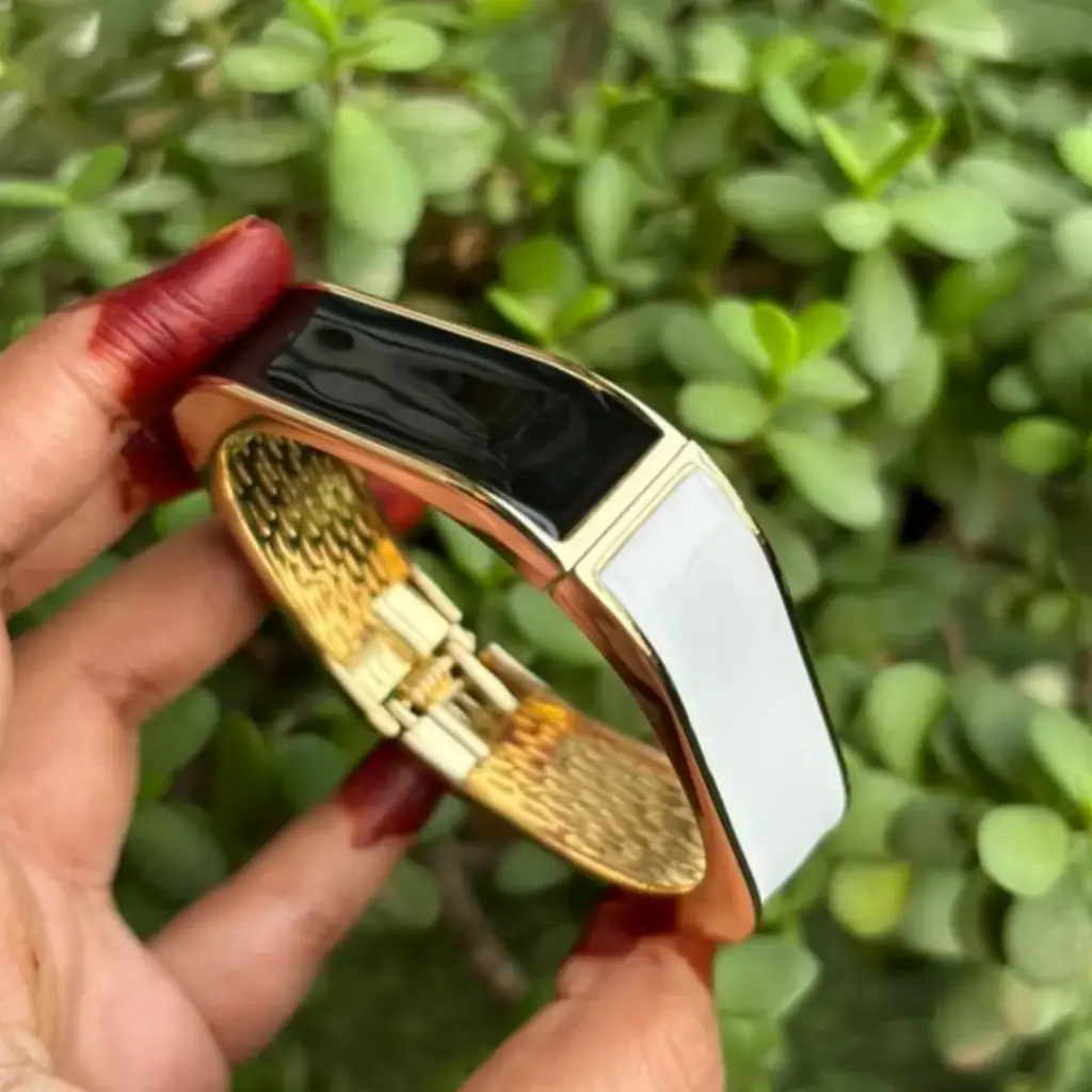 Anti-Tarnish Monochrome Block Enamel Kada