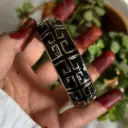 Anti-Tarnish Black Greek Key Kada