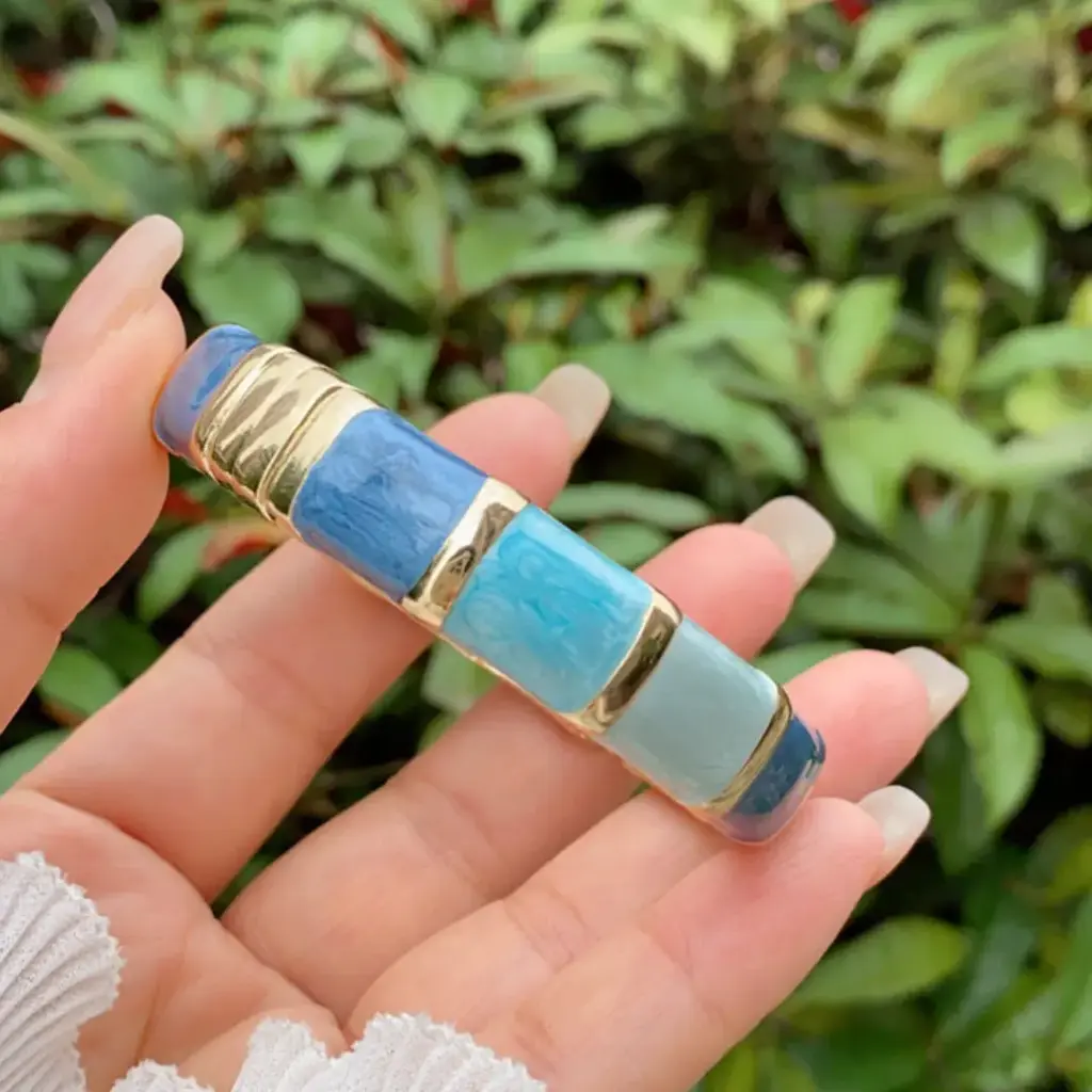 Anti-Tarnish Blue Ombre Enamel Kada