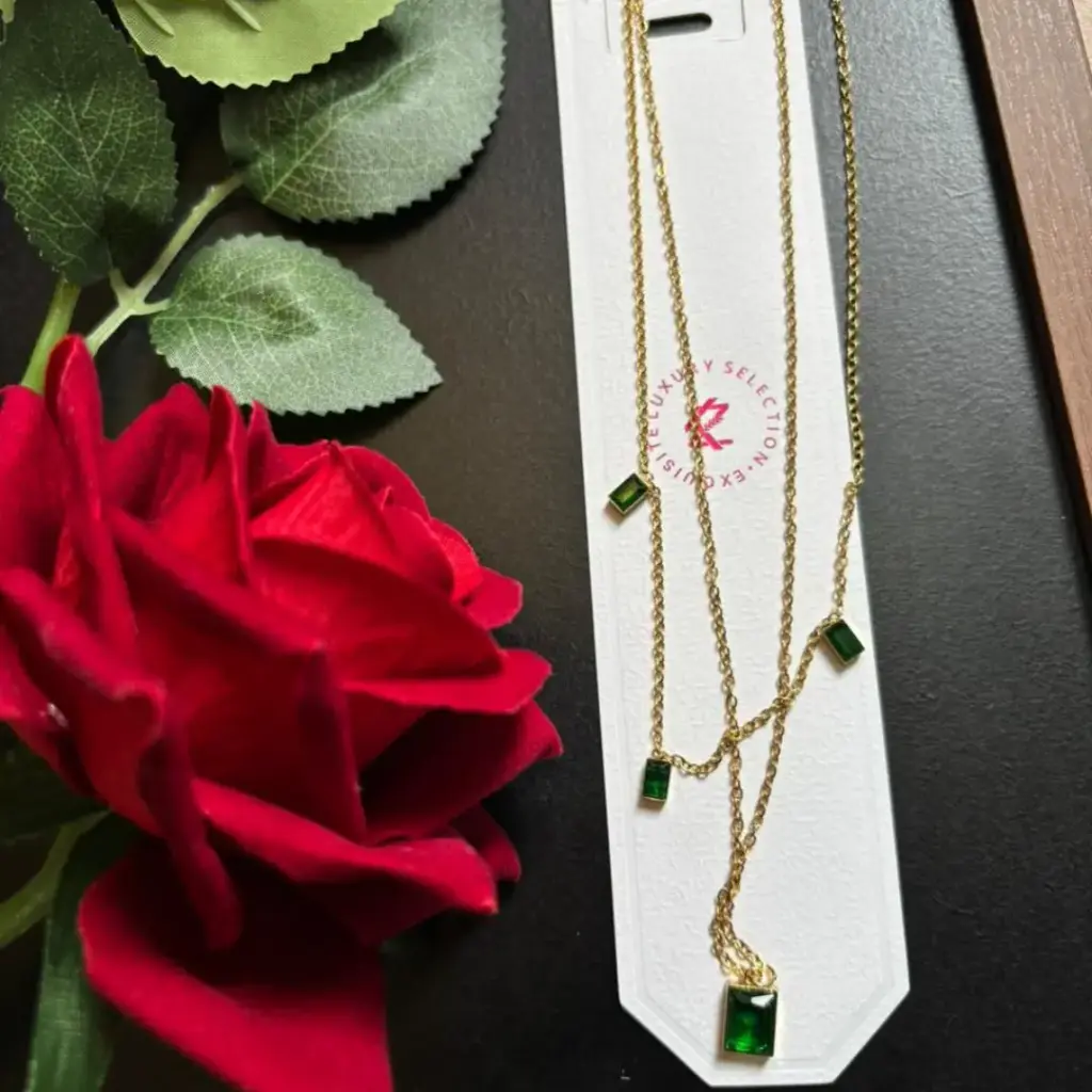Emerald Glow Layered Necklace