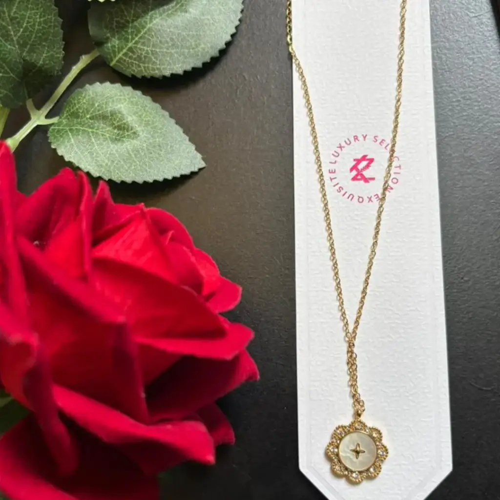 Starburst Flower Pendant Necklace - Anti-Tarnish Gold Jewelry