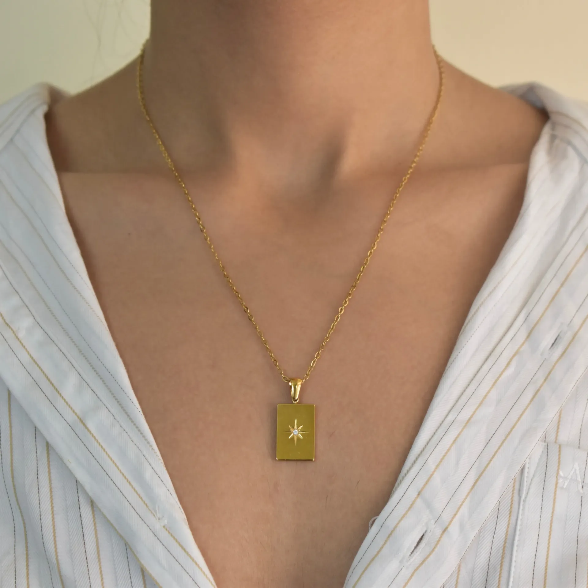 Minimalist North Star Pendant Necklace - Anti-Tarnish Gold Jewelry