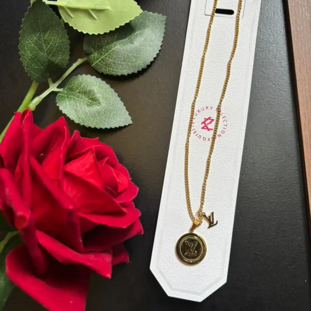 Designer-Inspired Coin and Initial Necklace - Anti-Tarnish Gold Jewelry