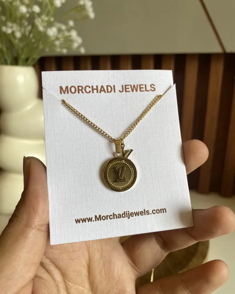 Designer-Inspired Coin and Initial Necklace - Anti-Tarnish Gold Jewelry