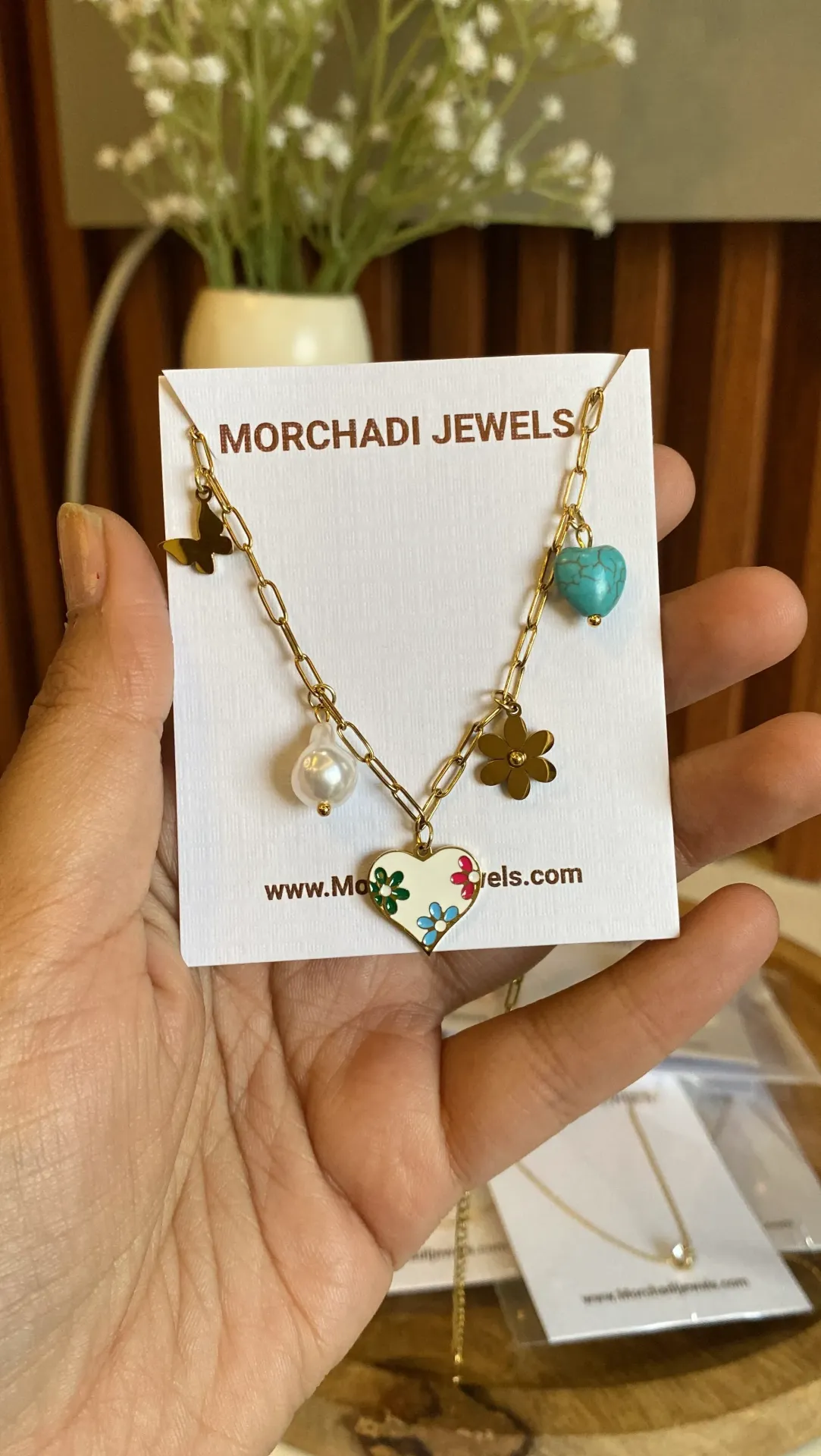 Floral Heart Locket Necklace