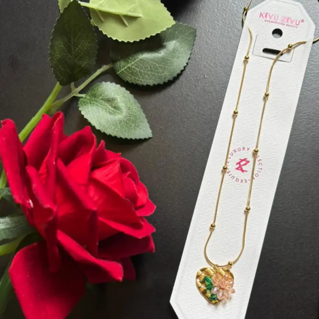 Floral Heart Locket Necklace