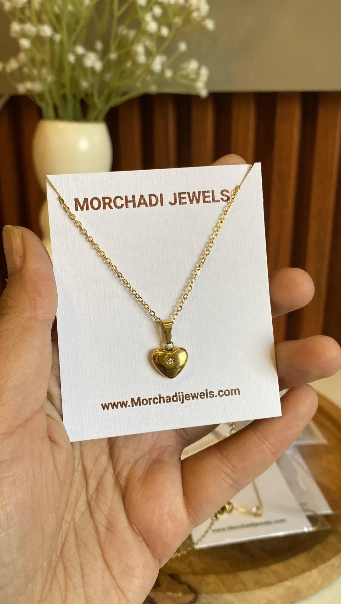 Anti tarnish Heart Pendant  Necklace