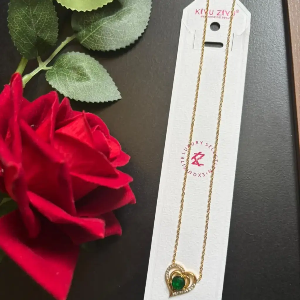 Emerald Heart Pendant Necklace