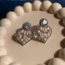 Silver-Plated Pink Drop Earrings with CZ Stones