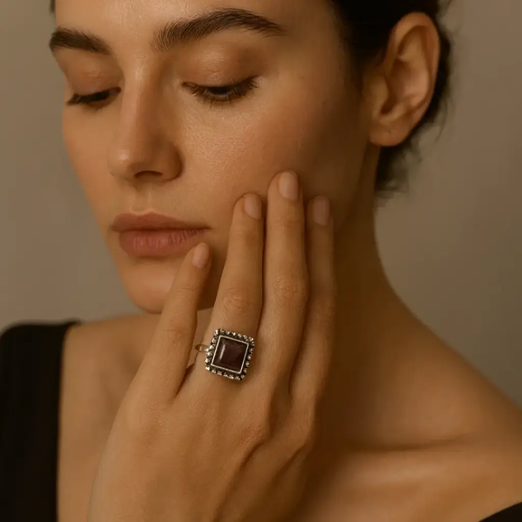 Vintage Stone Silver Ring 