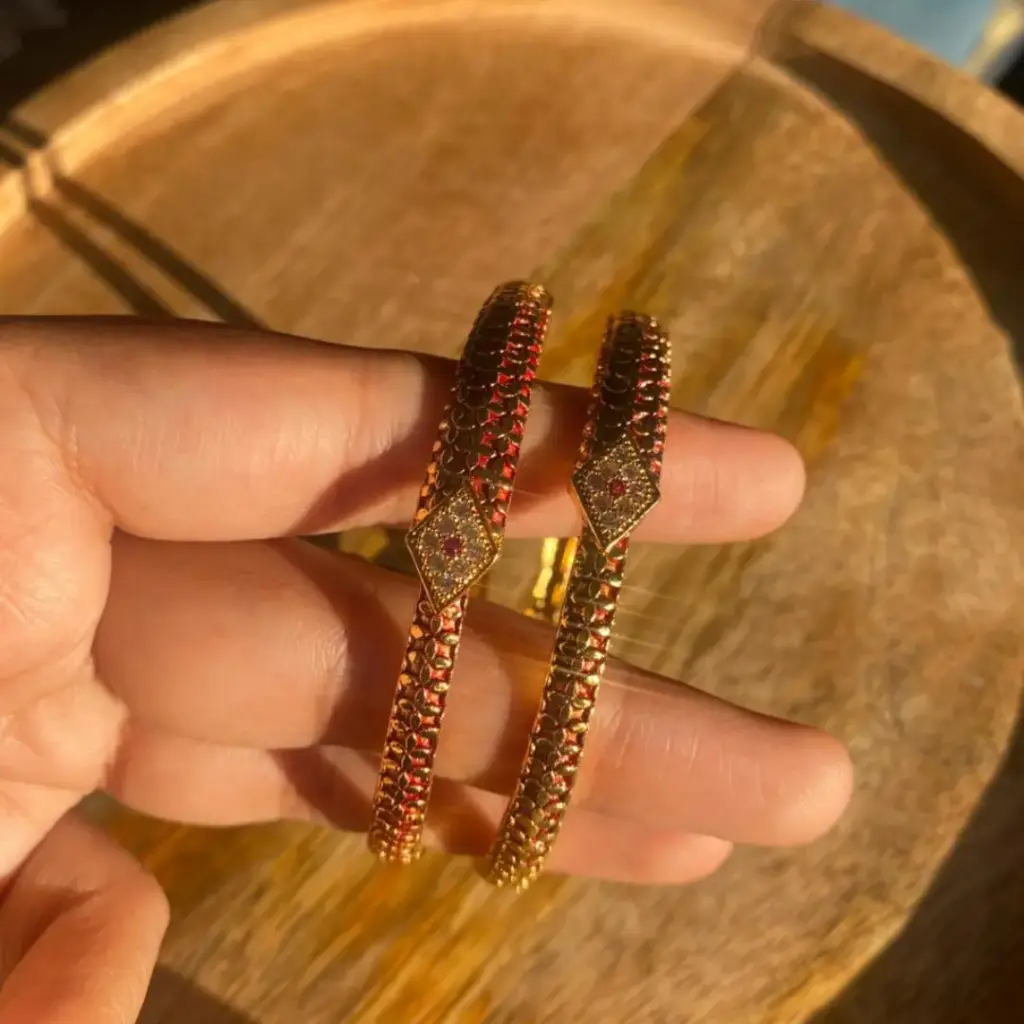 Antique Gold-Plated Bangles  (2.4)