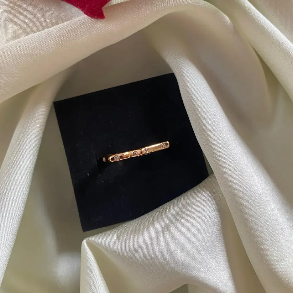 [MJ-167] DC Jewelry Floral Elegance Ring – Rosegold Finish | Premium AD Adjustable Ring