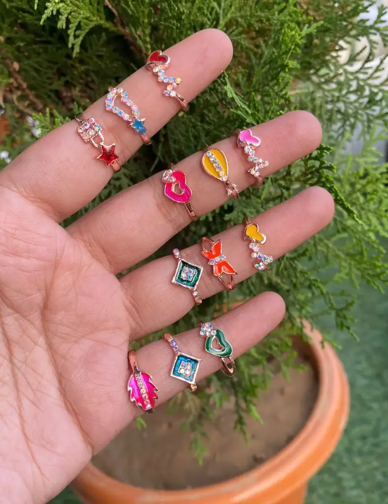 Elegant Rose gold Rings Set of 12