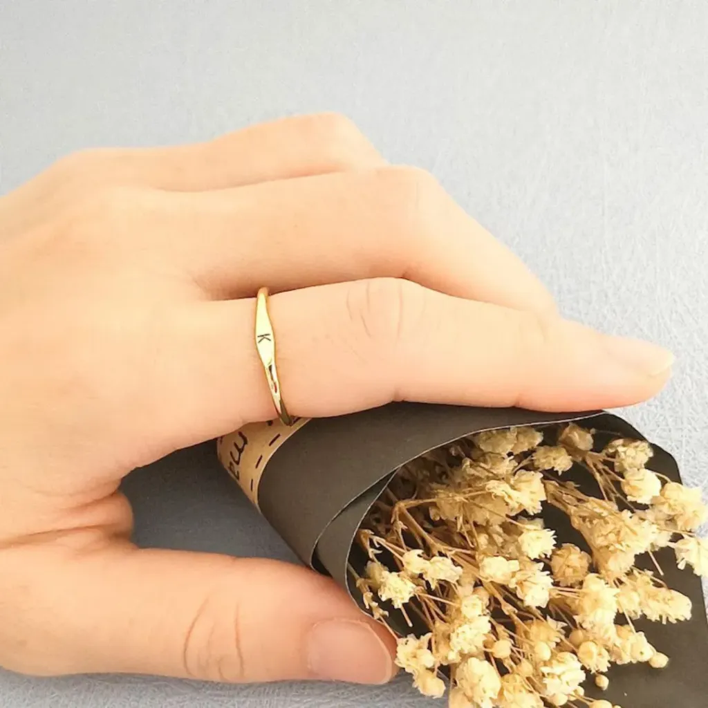 Initial Letter adjustable ring (A)