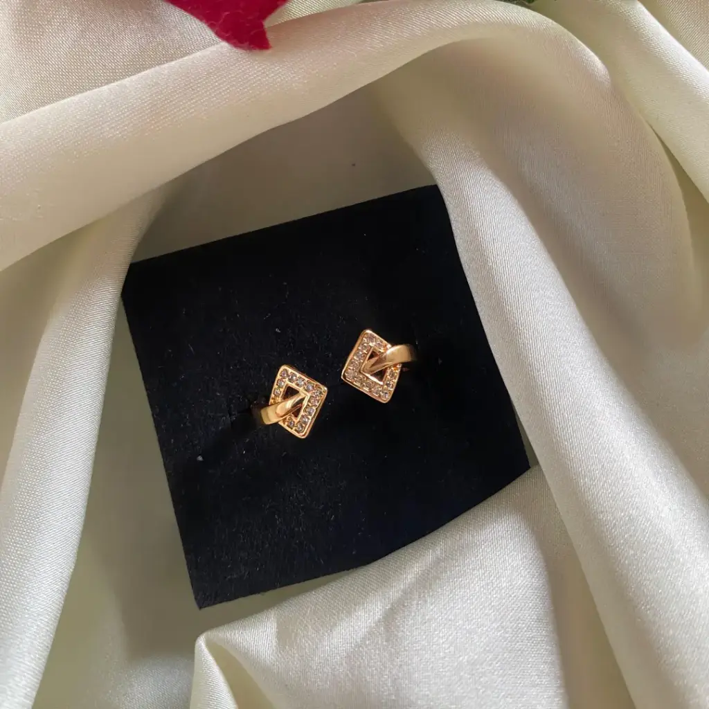 [MJ-169] DC Jewelry Geometric Glamour Ring – Rosegold | Adjustable Finger Ring
