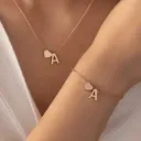 Personalised Initial Necklace & Bracelet Set