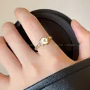 Minimal Watch Design Adjustable Ring for Girls