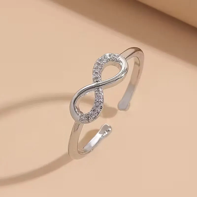 Infinity Adjustable Silver Ring for Women
