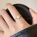 Minimal Watch Design Adjustable Ring for Girls (Pack of 1)
