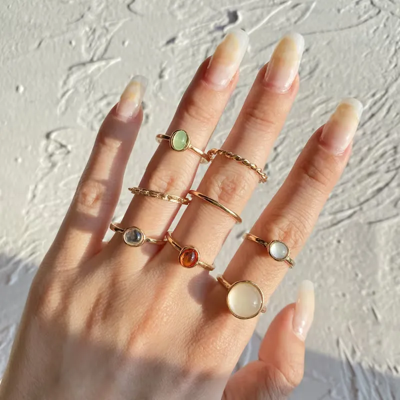 Minimal Gold Stackable Rings for Women & Girls
