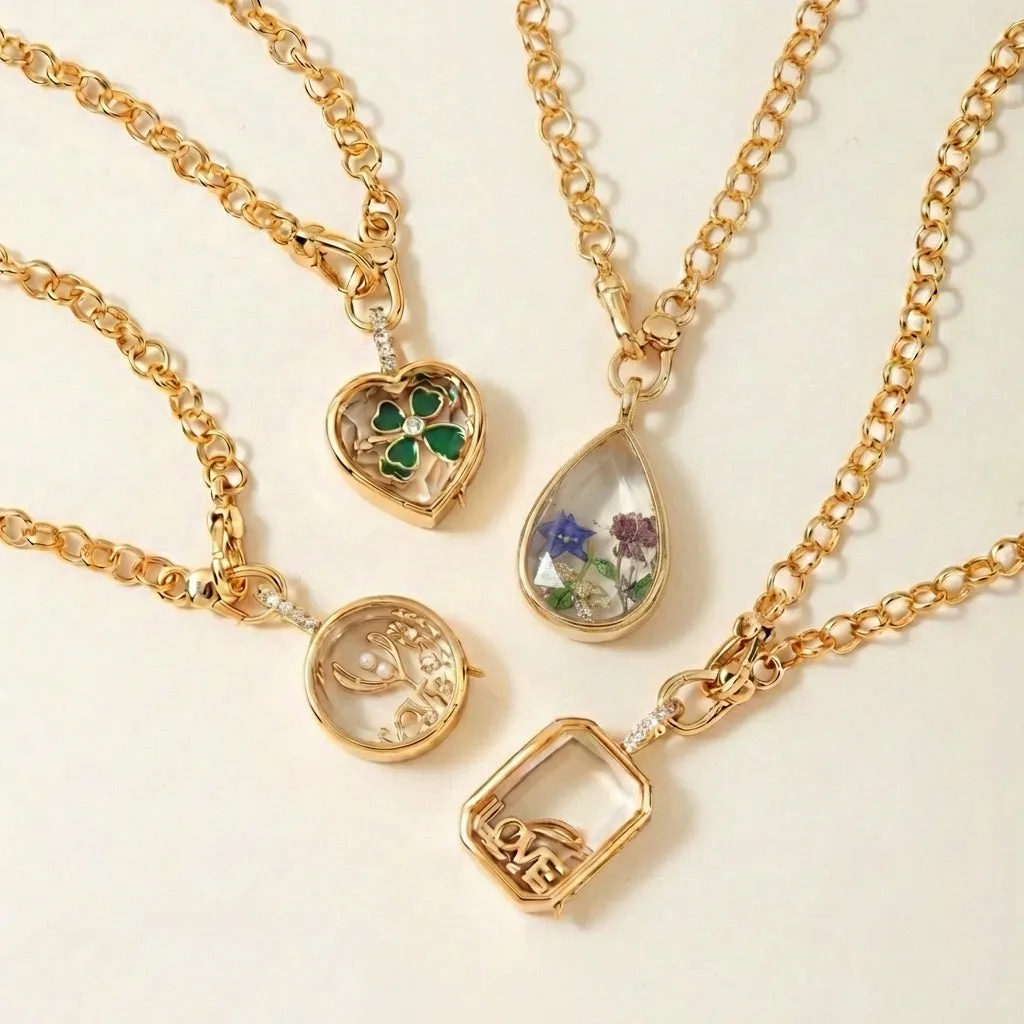 Floating Teardrop Locket (Without Charm)