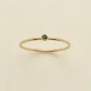 Minimalist Stainless Steel Ring with Green Crystal Stone