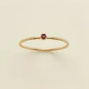 Minimalist Stainless Steel Ring with White Crystal Pink