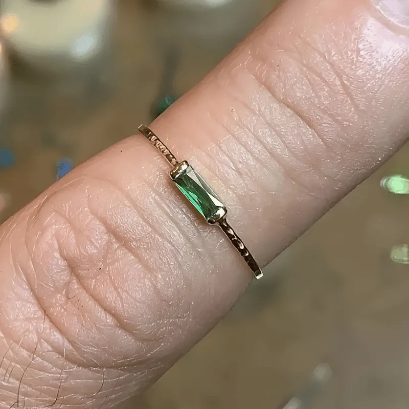 Minimalist Vintage Square Synthetic Gemstone Ring