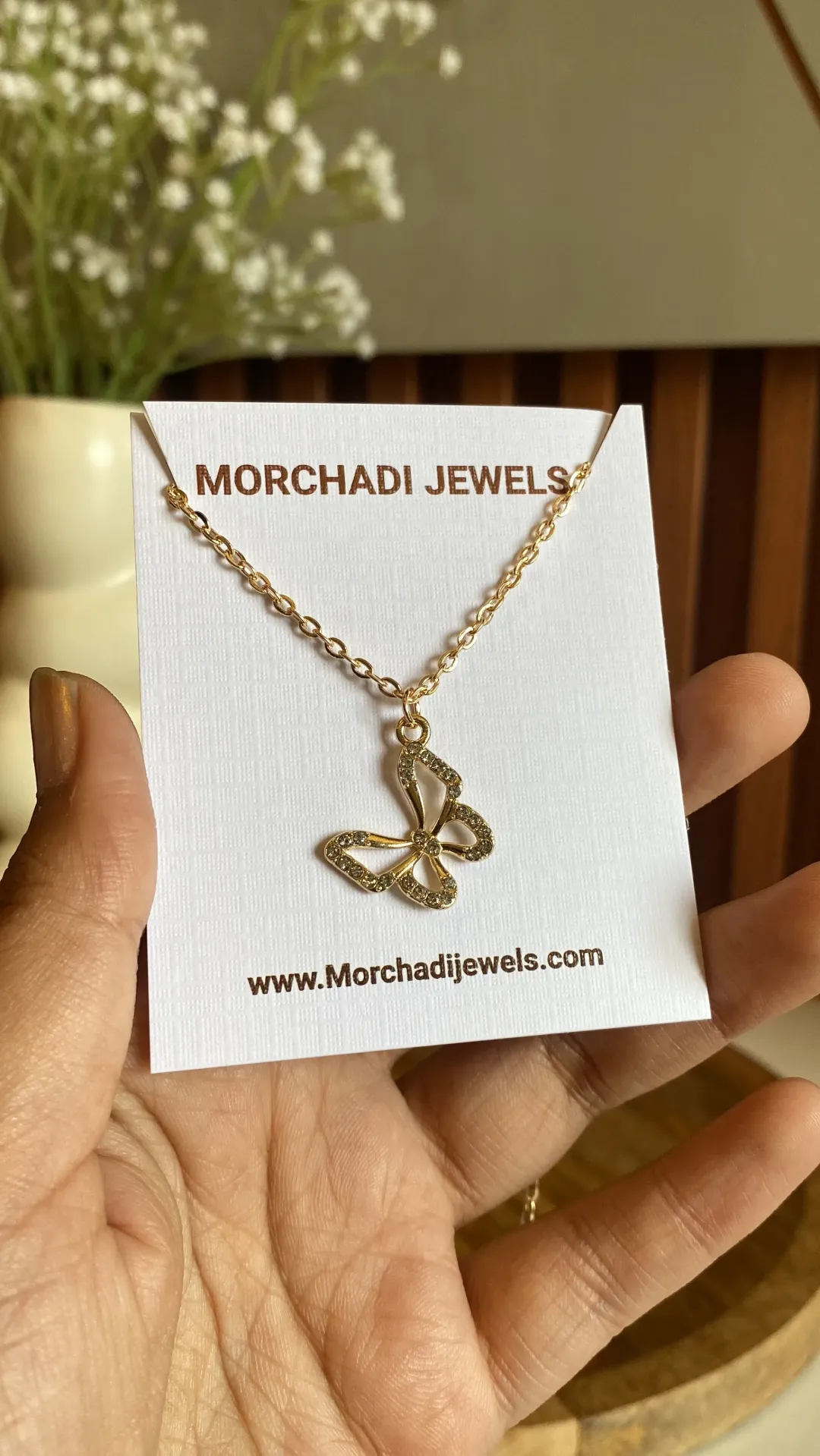 Dainty Sparkling Butterfly Pendant Necklace