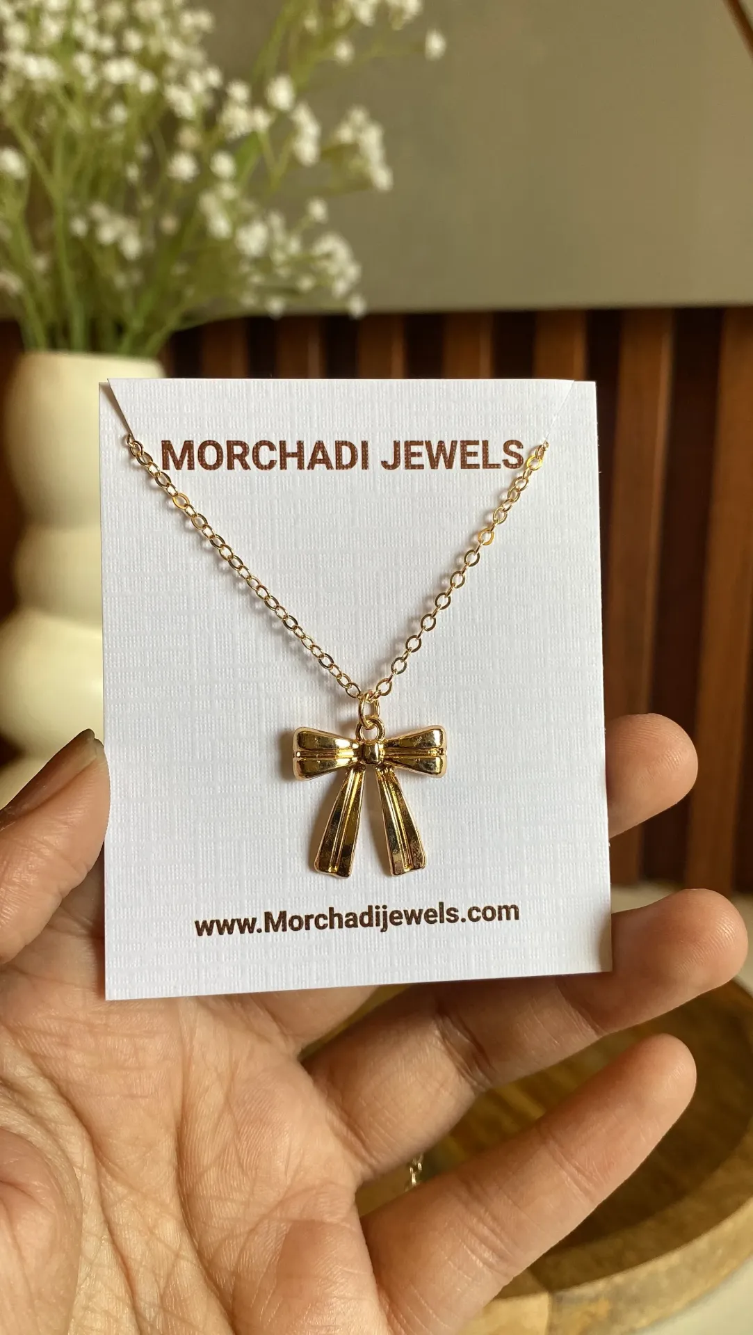 Gold Bow Necklace