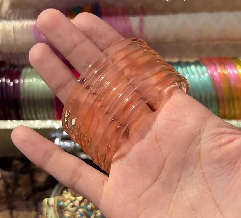 Set of 8 Viral Jelly Bangle (Peach)