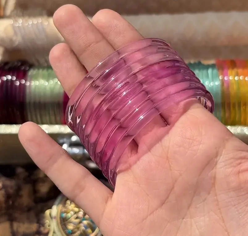 Set of 8 Viral Jelly Bangle (Rose Pink)