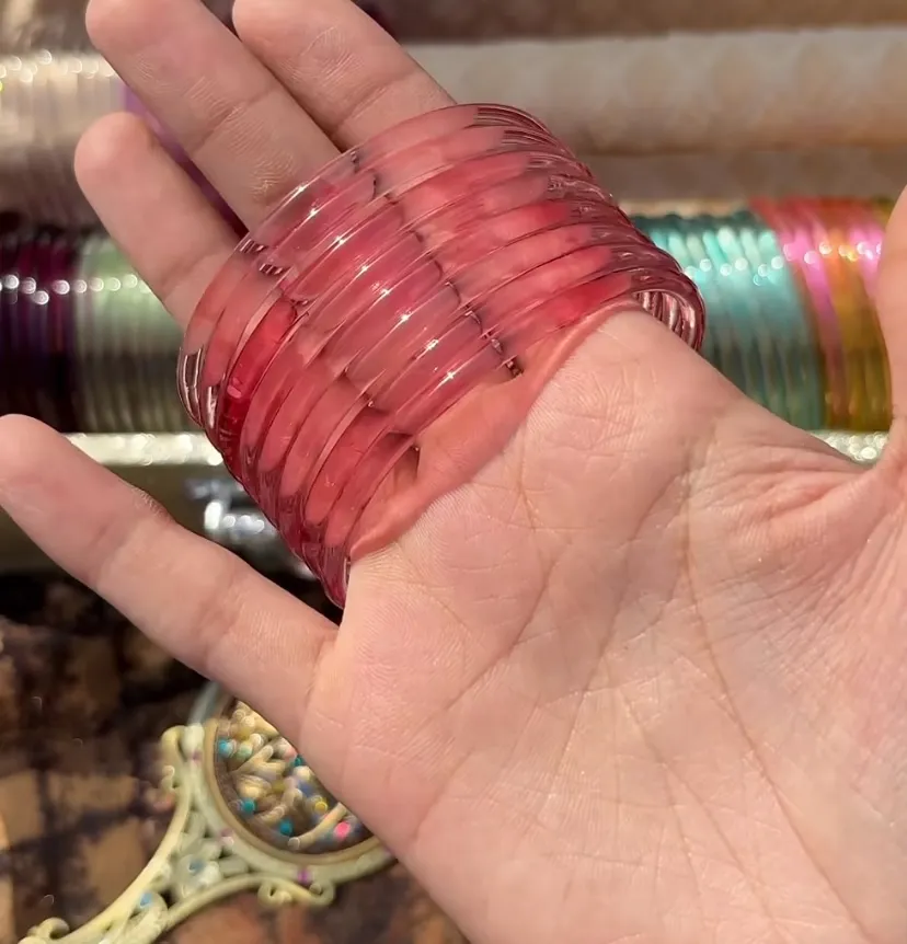 Set of 8 Viral Jelly Bangle (Blush Pink)
