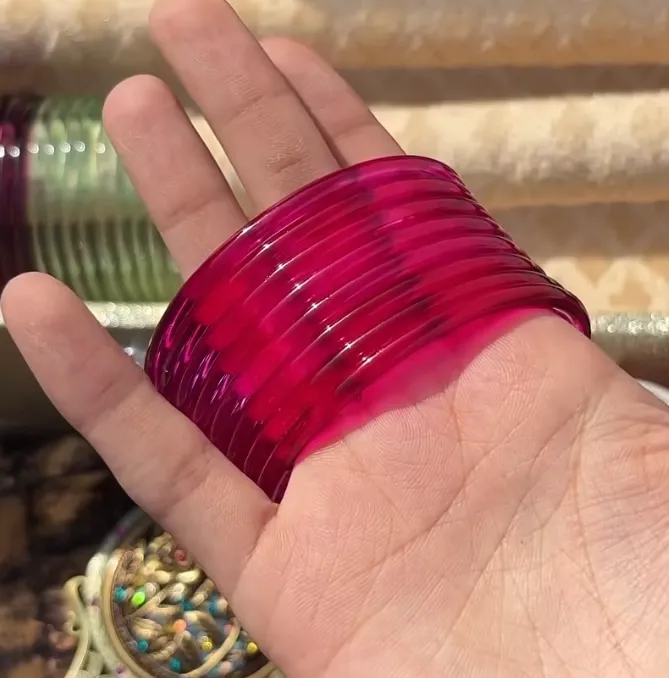 Set of 8 Viral Jelly Bangle (Hot Pink)