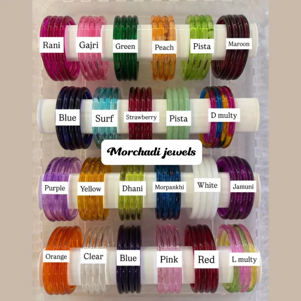 3mm crystal jelly glass bangles (Set of 8) (Rani, 2.4)