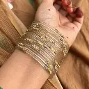 Light Golden Transparent Glass Bangles