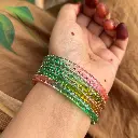 Dual-Tone Glass Stone Bangles