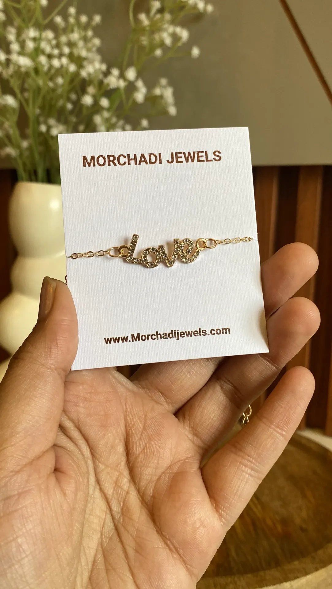 Stylish “Love” Script Gold Bracelet