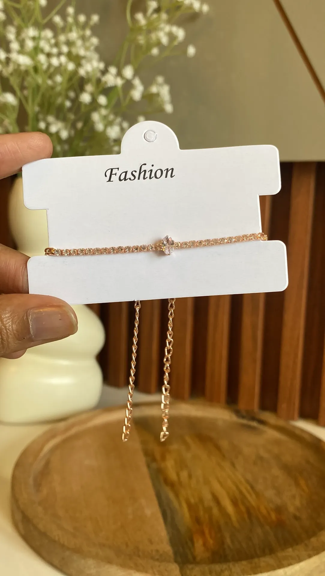 Elegant Rose Gold Tennis Bracelet Sparkling Marquise Crystal