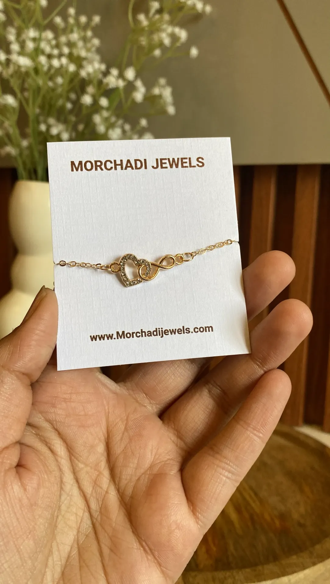 Gold Infinity Heart Bracelet